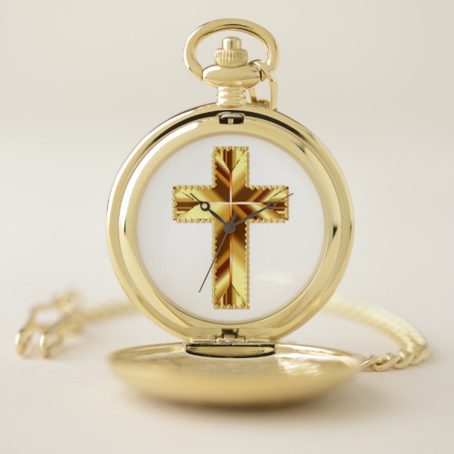 GOLDEN HOLY CROSS POCKET WATCH (Inside)