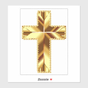 GOLDEN HOLY CROSS STICKER