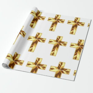 GOLDEN HOLY CROSS WRAPPING PAPER