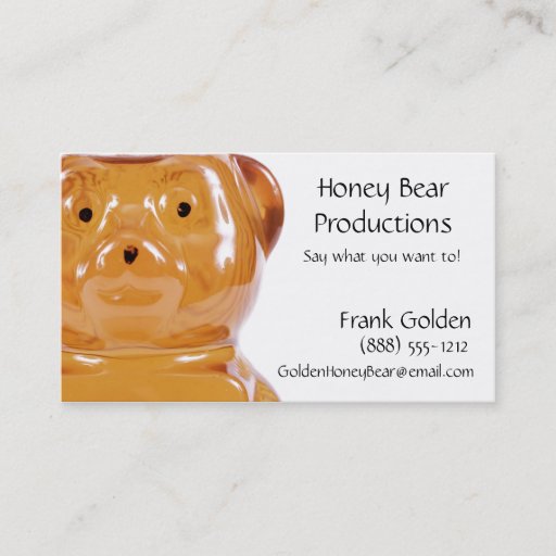 Customizable Golden Honey Bear Business Card