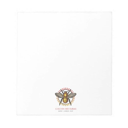 Golden Honey Bee And Stars Notepad