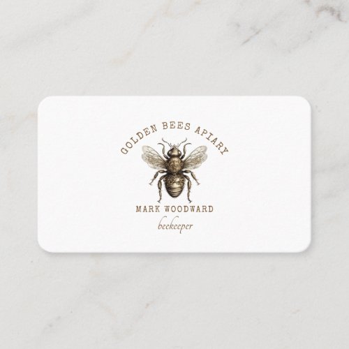 Golden Honey Bee Apiary Beekeeper Business Card