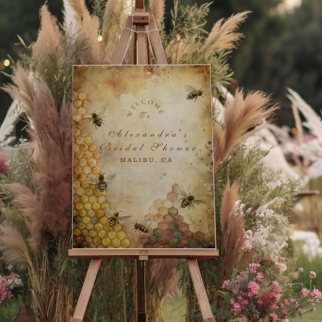 Golden honey bee bridal shower foam board (Creator Uploaded)