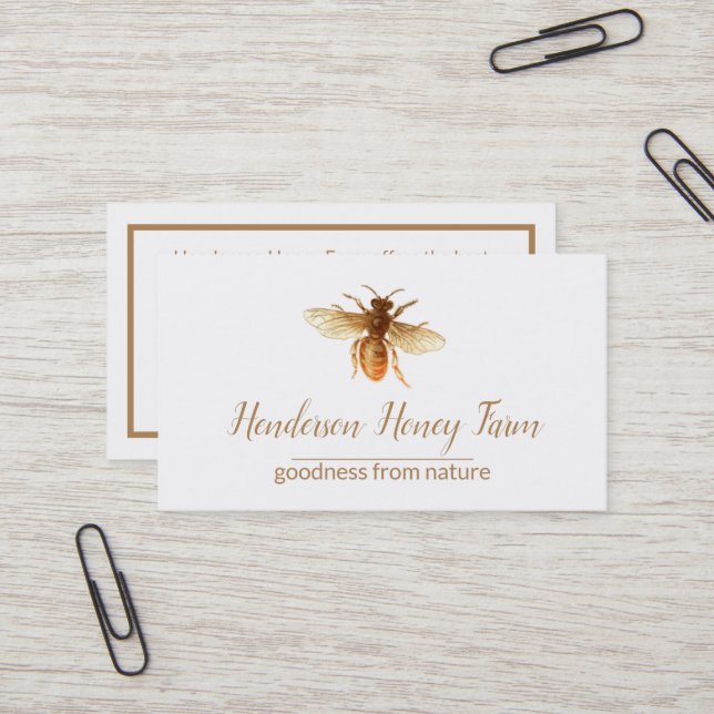 Golden Honey Bee Business Card (Front/Back In Situ)