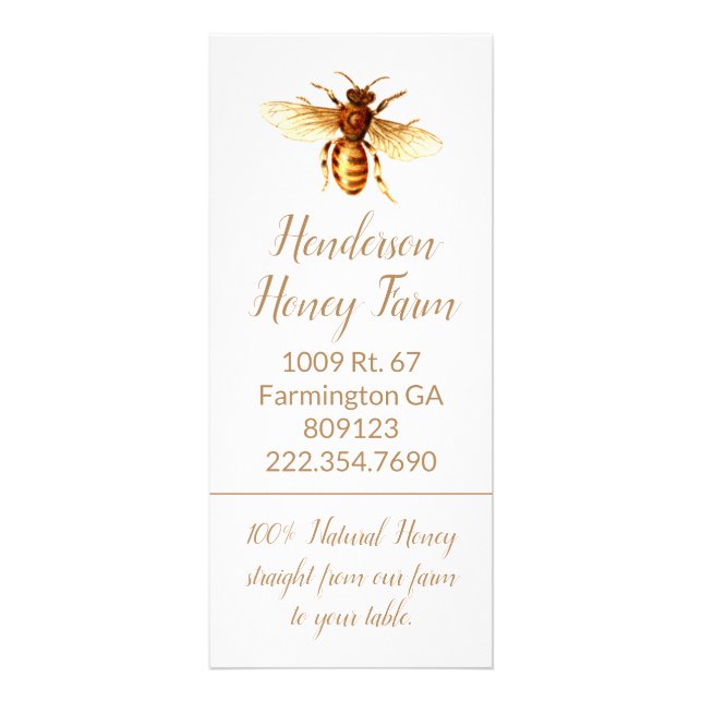Golden Honey Bee Business Rack Card (Front)