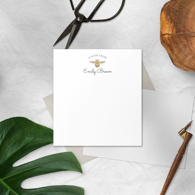 Golden Honey Bee Personalized Notepad (Creator Uploaded)
