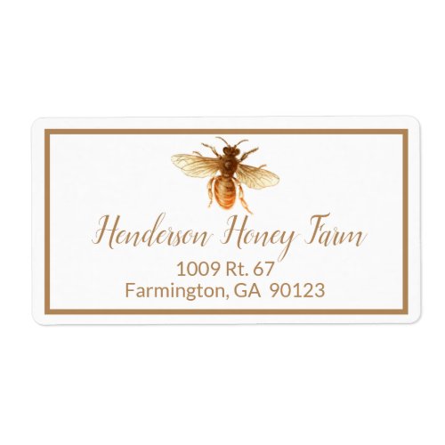 Golden Honey Bee Shipping Label