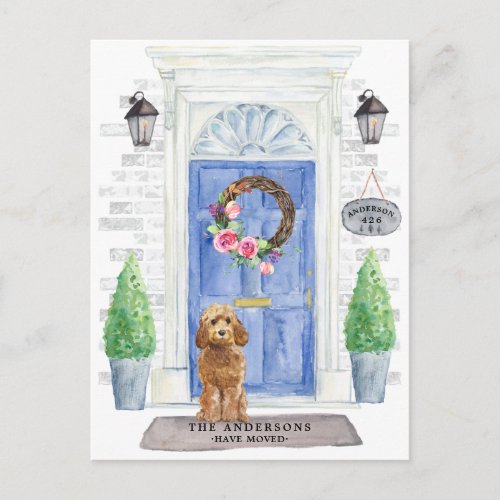 Golden Honey Cockapoo Moving Announcement Postcard