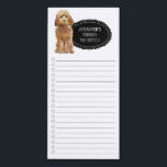 Golden Honey Cockapoo Shopping List Magnetic Notepad<br><div class="desc">Adorable things to fetch Golden Honey Cockapoo dog with a black chalkboard frame personalized with your name.</div>