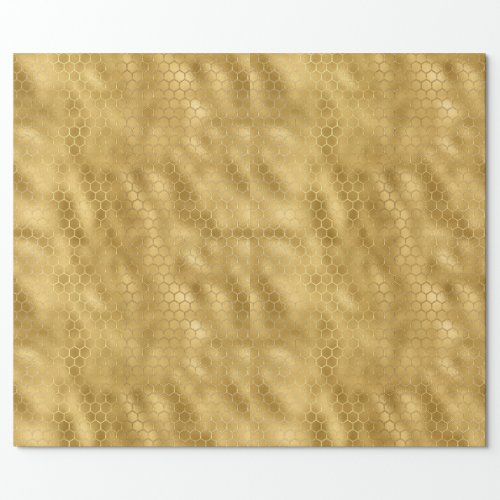 Golden Honey Comb Wrapping Paper