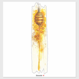 Golden Honey Drizzle Brushstroke Paint Sticker