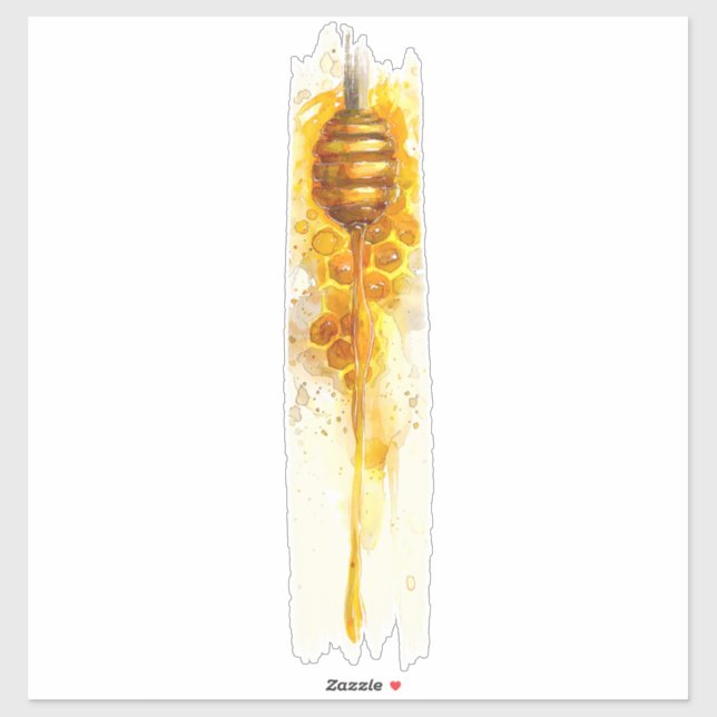Golden Honey Drizzle Brushstroke Paint Sticker (Sheet)
