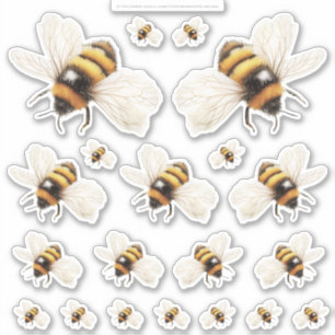Golden Honey Fairy World – 2a - 20 bees sheet Sticker