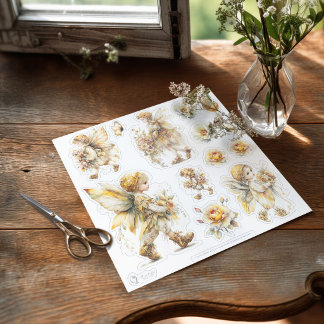 Golden Honey Fairy World – 4b -  Walking Fairies Sticker