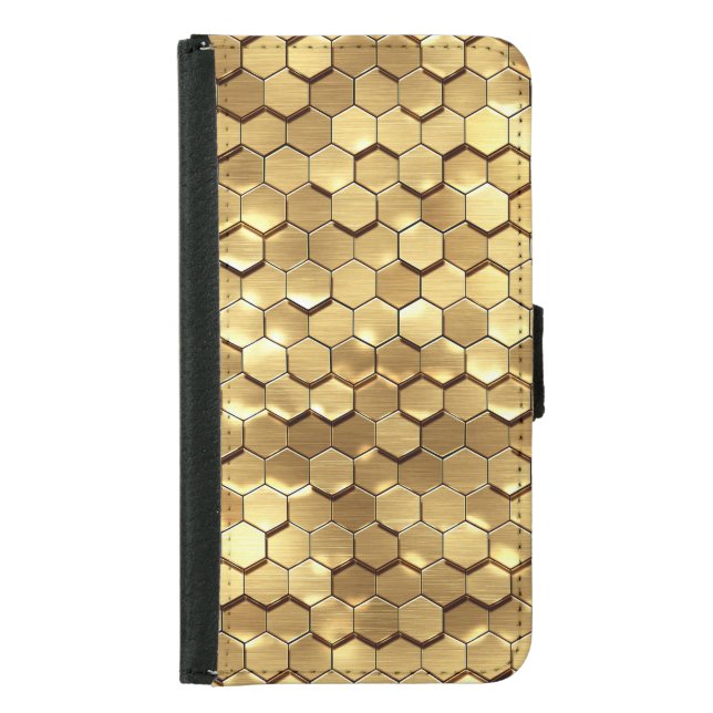 Golden Honeycomb 3D Render Texture Samsung Galaxy Wallet Case (Front)