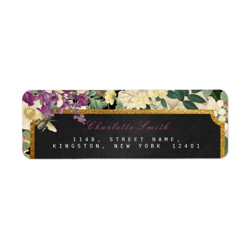 Golden Honeycomb Bee Vintage Return Address Labels