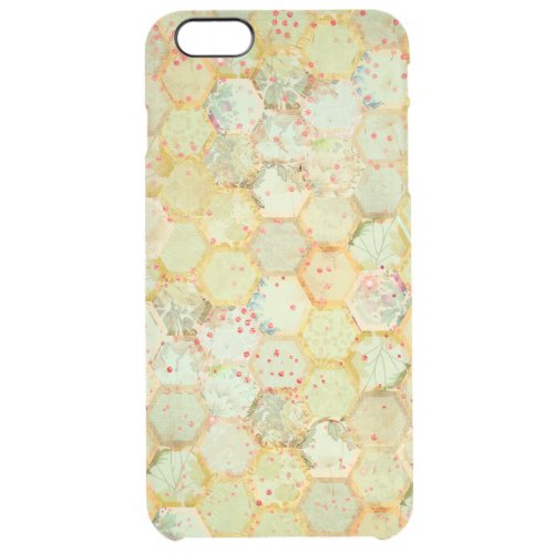 Golden Honeycomb Beehive Floral Glam Clear iPhone 6 Plus Case