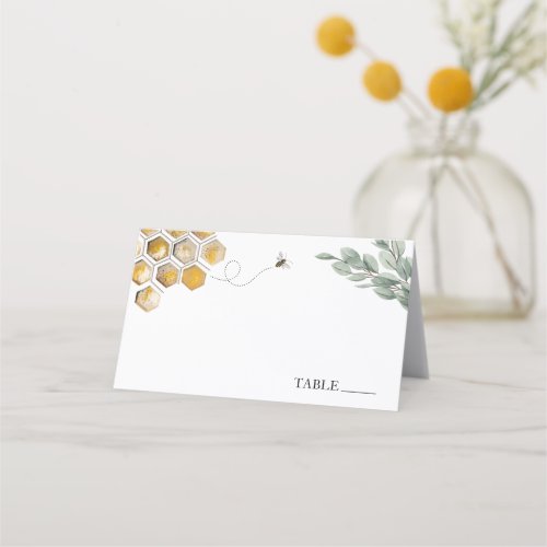 Golden Honeycomb Bees Name Place Cards
