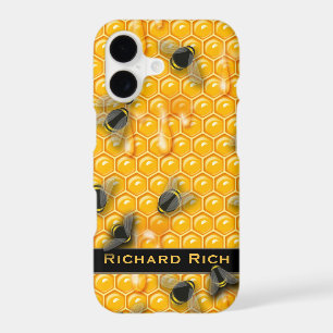 Golden Honeycomb Drip   Aesthetic Bumble Bee iPhone 17 Case