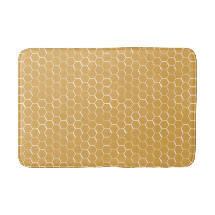 Golden Pattern Bath Mat Zazzle
