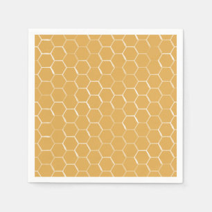Golden Honeycomb Pattern Napkins