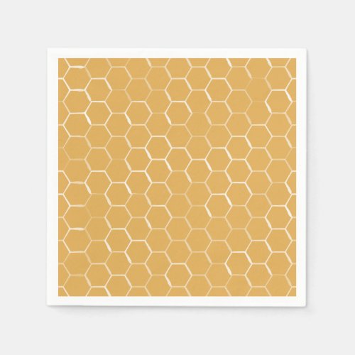 Golden Honeycomb Pattern Napkins