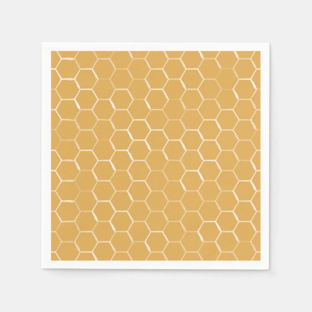 Golden Honeycomb Pattern Napkins (Front)