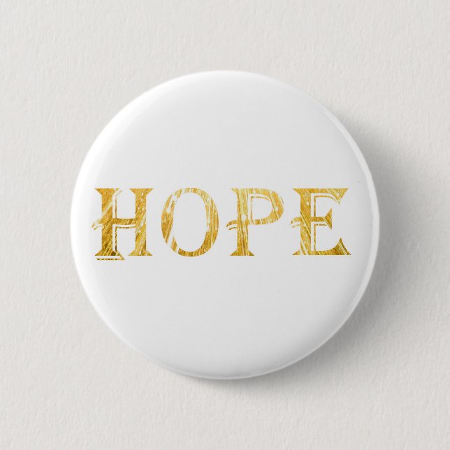 Golden Hope Text  Round Badge Pinback Button (Front)