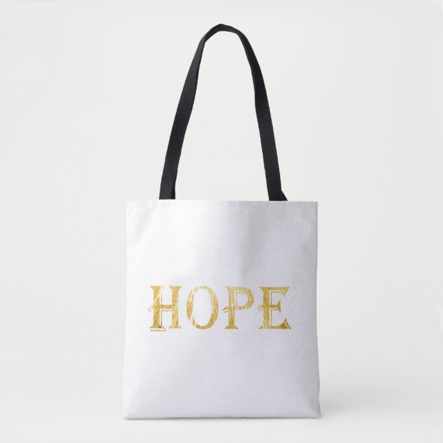 Golden Hope Text Tote Bag (Front)
