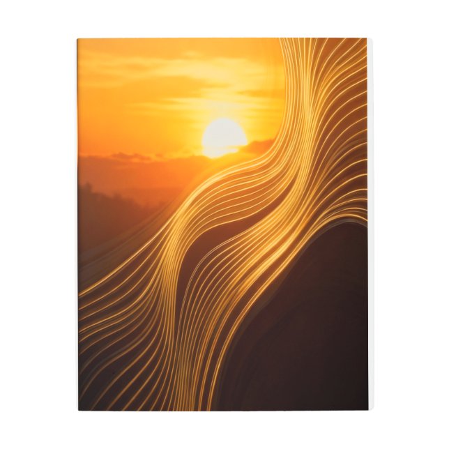 Golden Horizon — Abstract Metal Wall Art (Front)