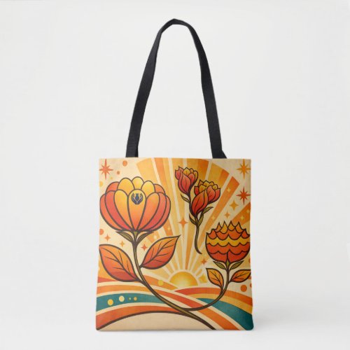 Golden Horizon Bloom   Tote Bag