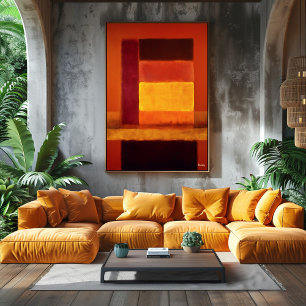 Golden Horizon Color Field Abstract Modern Wall Poster