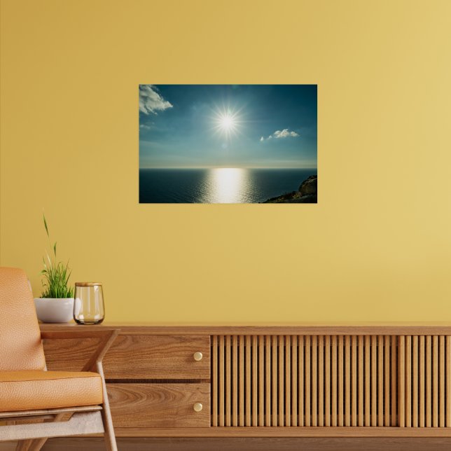 Golden Horizon | Dingli Cliffs Malta Seascape Poster (Living Room 2)