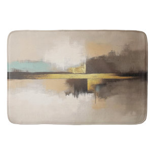 Golden Horizon – Minimalist Abstract Landscape Bath Mat