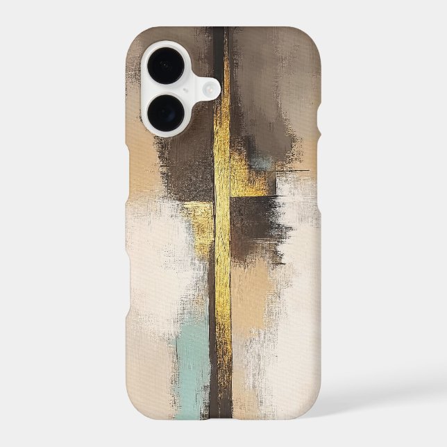 Golden Horizon – Minimalist Abstract Landscape iPhone Case (Back)