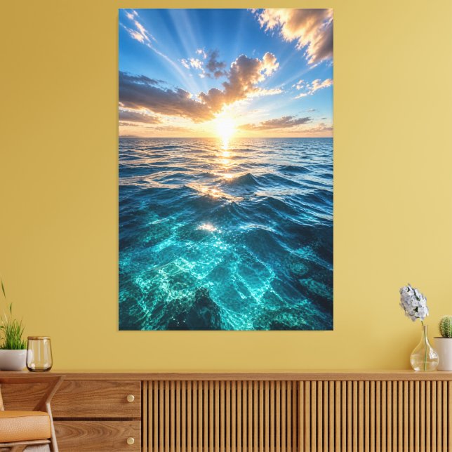Golden Horizon Ocean Canvas Print (Insitu(LivingRoom))