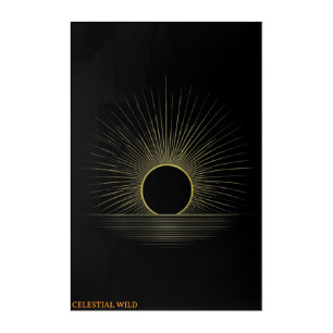 Golden Horizon Radiance Acrylic Wall Art
