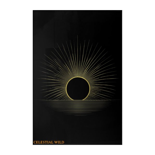Golden Horizon Radiance Acrylic Wall Art (Front)