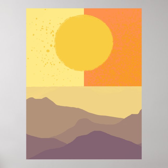 Golden Horizons: A Minimalist Sunset Poster (Front)