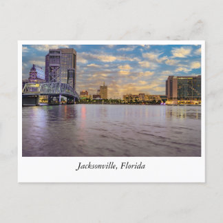 Golden Horizons: Sunset Jacksonville's Skyline Postcard