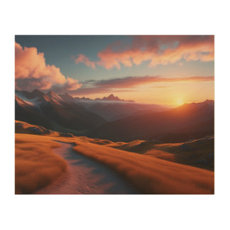 "Golden Horizons" Wood Wall Art