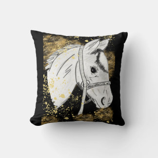 Golden Horse (Mum Stanworth) Throw Pillow