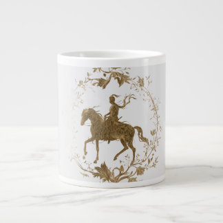 Golden horse Rider art Giant Coffee Mug