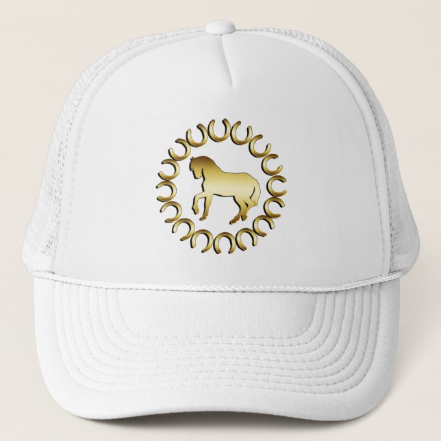GOLDEN HORSE TRUCKER HAT (Front)