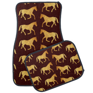 Golden Horses Car Mat