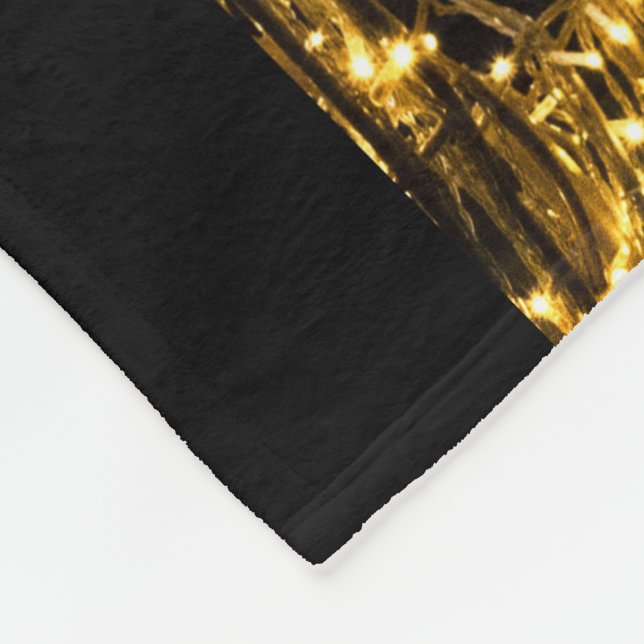 Golden horses galloping fleece blanket (Corner)