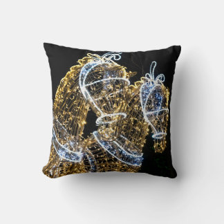Golden horses galloping throw pillow