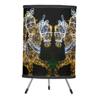 Golden horses galloping tripod lamp