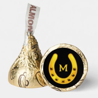 Golden Horseshoe and Monogram on Black