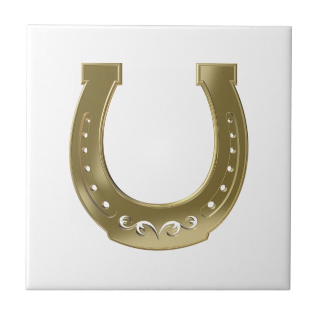 Golden horseshoe ceramic tile (Front)